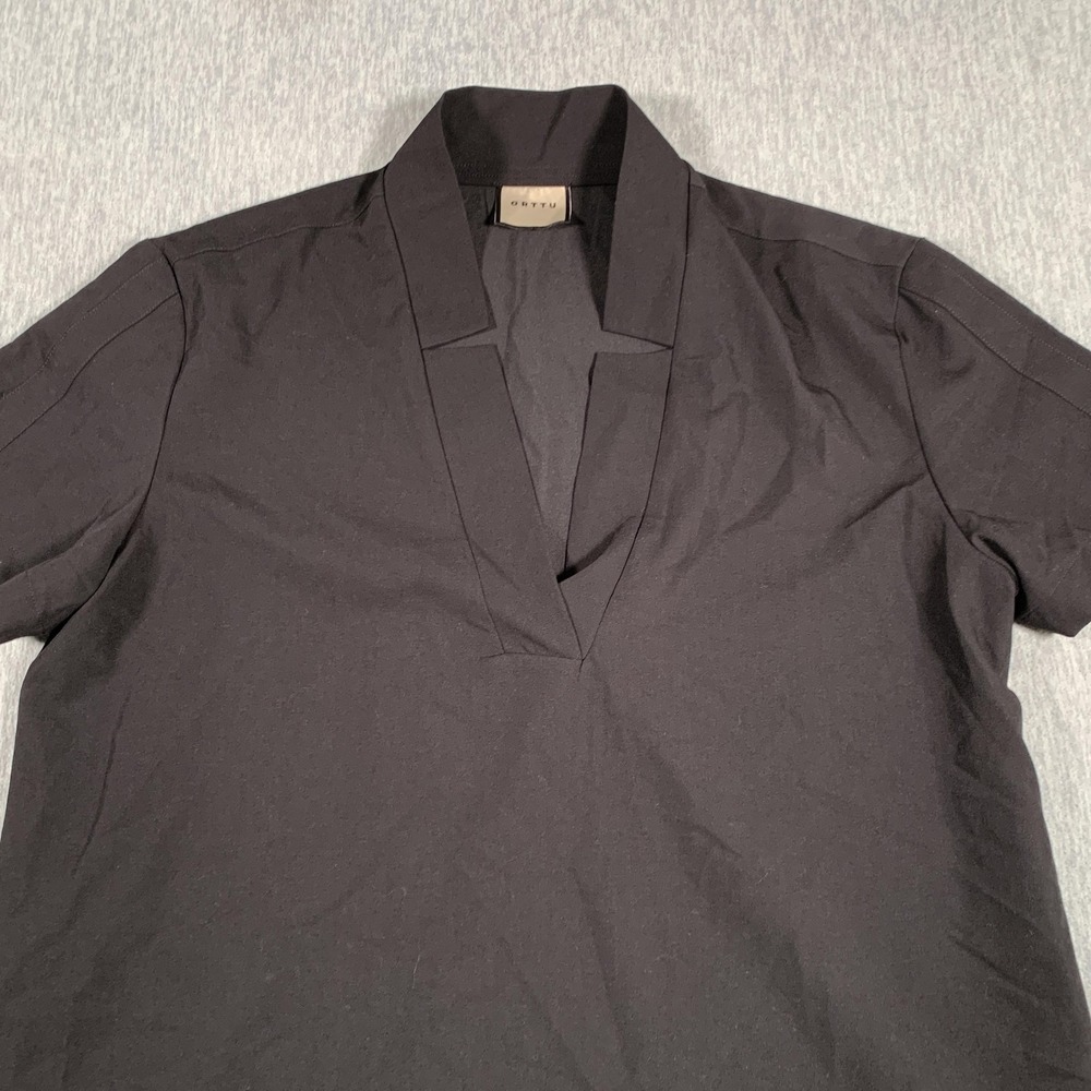 ORTTU Shirt Mens‎ 2XL Black Open Collar Popover Stretch V-Neck OR-SHT00005 - Picture 2 of 10